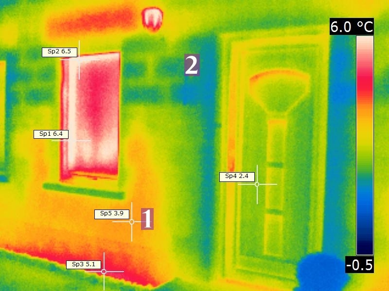 oben links: Wärmebrücke Rollladenkasten oben links: Wärmebrücke Rollladenkasten