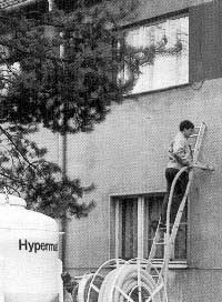 Einblasen von Perlite-Hyperdämm