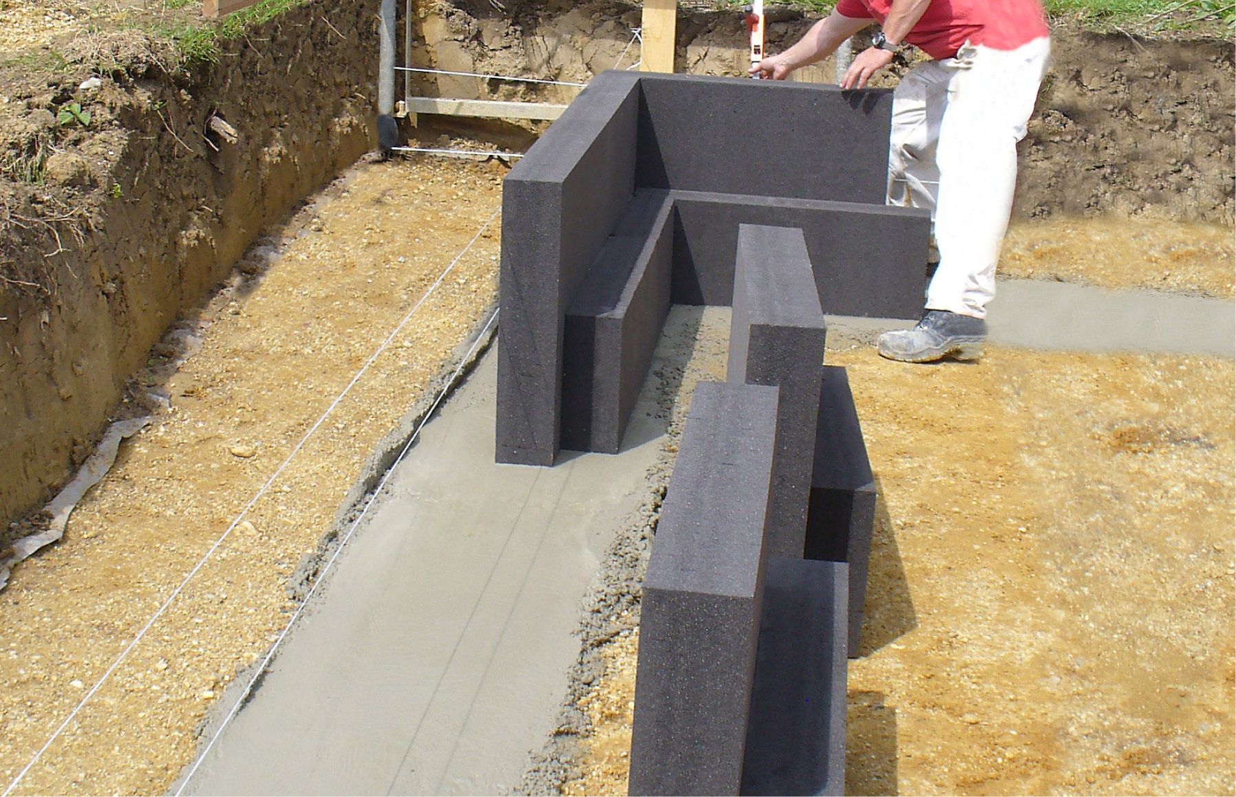 Verlegung von Glasschaumplatten