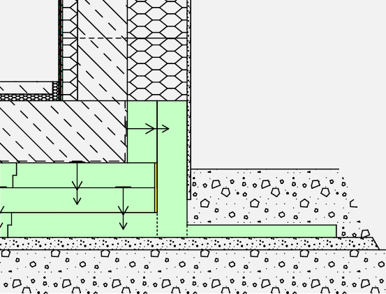 Schnittdarstellung eines Systems für eine wärmegedämmte Bodenplatte, Abb. Isolohr