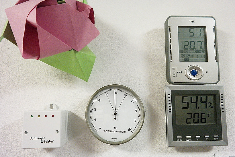 Alle meine Hygrometer im Büro