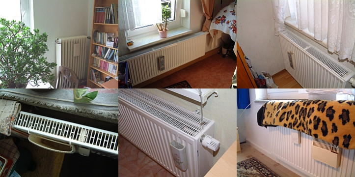 An zahlreichen Heizkörpern sind Gefäße zur Wasserverdunstung vorhanden, die unnötig sind. An zahlreichen Heizkörpern sind Gefäße zur Wasserverdunstung vorhanden, die unnötig sind.