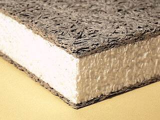 biegesteife Holzwolleplatte im Styroporverbund