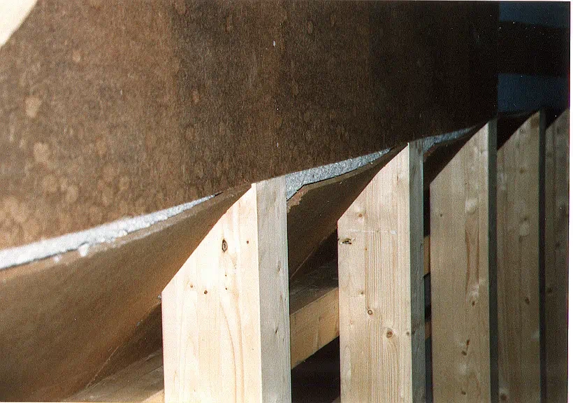 zu schwache verlorene Schalung und nicht ausreichend abgesichert